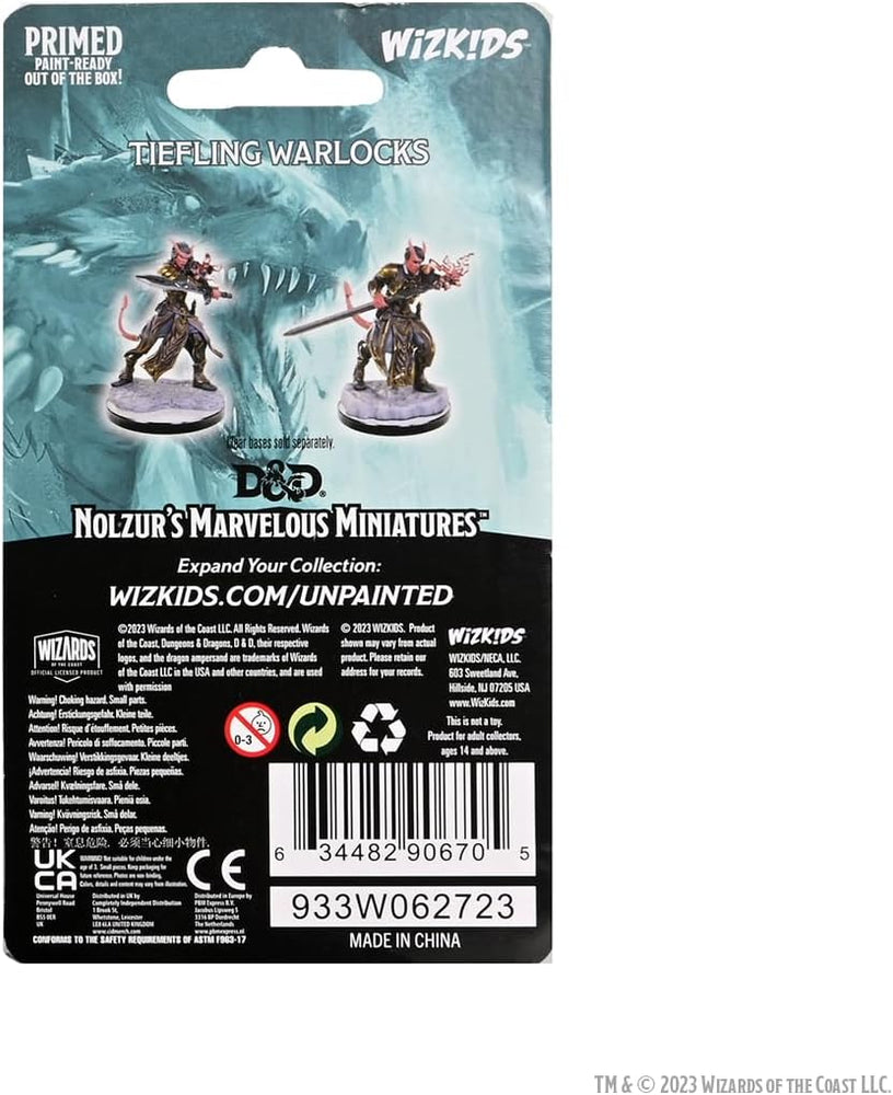 WizKids D&D Nolzur's Marvelous Miniatures: Tiefling Warlocks Dungeons and Dragons Unpainted Miniatures