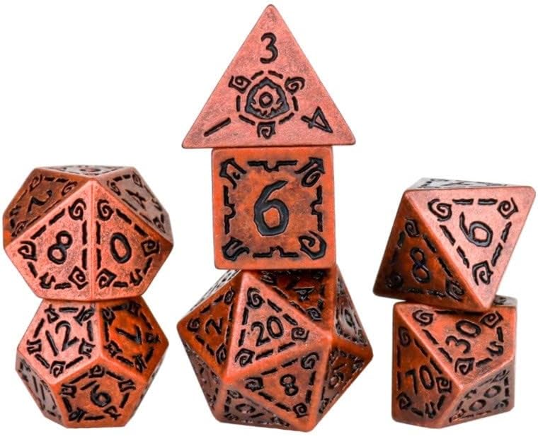 Illusory Metal Dice Copper - Set of 7