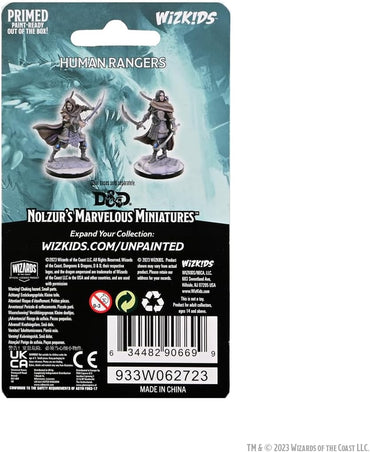 WizKids D&D Nolzur's Marvelous Miniatures: Human Rangers Dungeons and Dragons Unpainted Miniatures